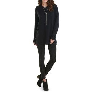 Mud Pie Black Knit Sweater Textured Dotted Pattern